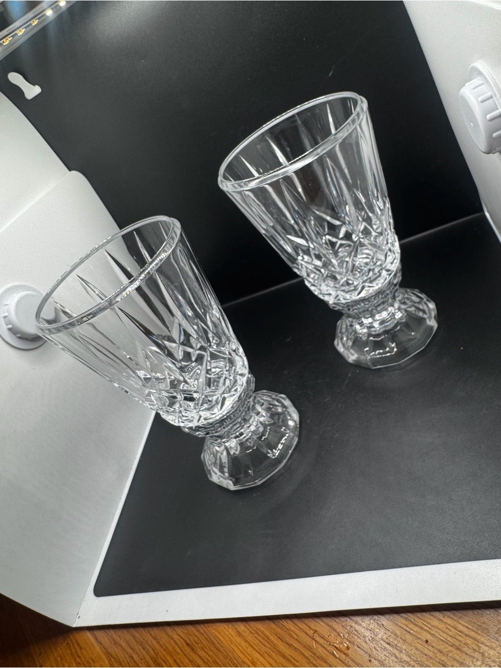 Crystal-Style Clear Glass hurricane votive candle holder- Set of 2